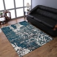 thumbnail image 1 of RUGSOTIC CARPETS MACHINE MADE HEATSET POLYPROPYLENE AREA RUGS - 8'x10', Rectangle, Silver Blue, Abstract Modern Design, High Pile Machine Made Area Rugs for Living Room, Bed Room (MX0017), 1 of 5