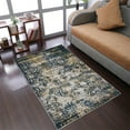 thumbnail image 1 of RUGSOTIC CARPETS MACHINE MADE HEATSET POLYPROPYLENE AREA RUGS - 9'x12', Rectangle Shape, Beige Blue Color, Floral Modern Design, High Pile Machine Made Area Rugs for Living Room, Bed Room (M00006), 1 of 7