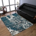 thumbnail image 1 of RUGSOTIC CARPETS MACHINE MADE HEATSET POLYPROPYLENE AREA RUGS - 9'x12', Rectangle, Silver Blue, Abstract Modern Design, High Pile Machine Made Area Rugs for Living Room, Bed Room (MX0017), 1 of 5