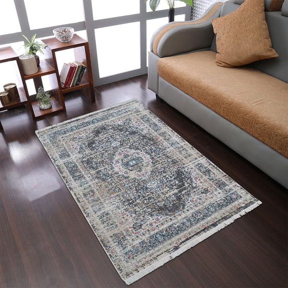RUGSOTIC CARPETS Machine Woven Crossweave AREA RUGS - 1'8''x2'10'', Rectangle,Multicolor,Classic Oriental Traditional , Low Pile Machine Made Area Rugs for Living Room, Bed Room (M00091)