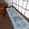 thumbnail image 1 of RUGSOTIC CARPETS Machine Woven Crossweave AREA RUGS - 2'6''x9'10'', Runner,Blue,Classic Oriental Traditional , Low Pile Machine Made Area Rugs for Living Room, Bed Room (M00082), 1 of 5