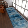 thumbnail image 1 of RUGSOTIC CARPETS Machine Woven Crossweave AREA RUGS - 2'6''x9'10'', Runner,Blue,Classic Oriental Traditional , Low Pile Machine Made Area Rugs for Living Room, Bed Room (M00065), 1 of 5