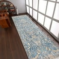 thumbnail image 1 of RUGSOTIC CARPETS Machine Woven Crossweave AREA RUGS - 2'6''x9'10'', Runner,Gray Blue,Classic Oriental Traditional , Low Pile Machine Made Area Rugs for Living Room, Bed Room (M00100), 1 of 9