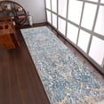 thumbnail image 1 of RUGSOTIC CARPETS Machine Woven Crossweave AREA RUGS - 2'6''x9'10'', Runner,Gray Blue,Classic Oriental Traditional , Low Pile Machine Made Area Rugs for Living Room, Bed Room (M00100), 1 of 9