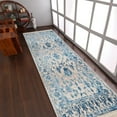 thumbnail image 1 of RUGSOTIC CARPETS Machine Woven Crossweave AREA RUGS - 2'6''x9'10'', Runner,Ivory Blue,Classic Oriental Traditional , Low Pile Machine Made Area Rugs for Living Room, Bed Room (M00081), 1 of 4