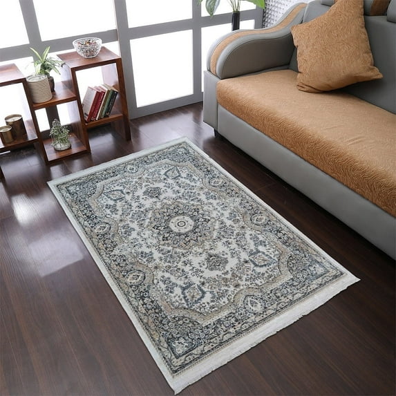 RUGSOTIC CARPETS Machine Woven Crossweave AREA RUGS - 2'x3'10'', Rectangle,Multicolor,Classic Oriental Traditional , Low Pile Machine Made Area Rugs for Living Room, Bed Room (M00107)