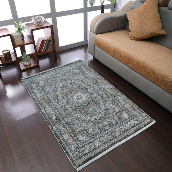 RUGSOTIC CARPETS Machine Woven Crossweave AREA RUGS - 6'x9', Rectangle,Multicolor,Classic Oriental Traditional , Low Pile Machine Made Area Rugs for Living Room, Bed Room (M00111)