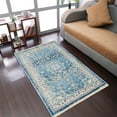 thumbnail image 1 of RUGSOTIC CARPETS Machine Woven Crossweave AREA RUGS - 8'x10', Rectangle,Blue,Classic Oriental Traditional , Low Pile Machine Made Area Rugs for Living Room, Bed Room (M00082), 1 of 6