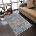 thumbnail image 1 of RUGSOTIC CARPETS Machine Woven Crossweave AREA RUGS - 9'x12', Rectangle,Beige Blue,Classic Oriental Traditional , Low Pile Machine Made Area Rugs for Living Room, Bed Room (M00089), 1 of 7