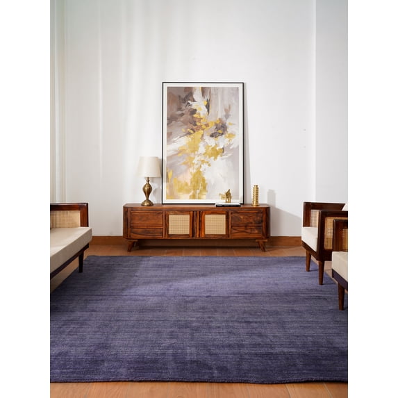 RUGSOTIC Carpets 3'x5' Rectangle Hand Knotted Wool Handmade Dark Purple ...