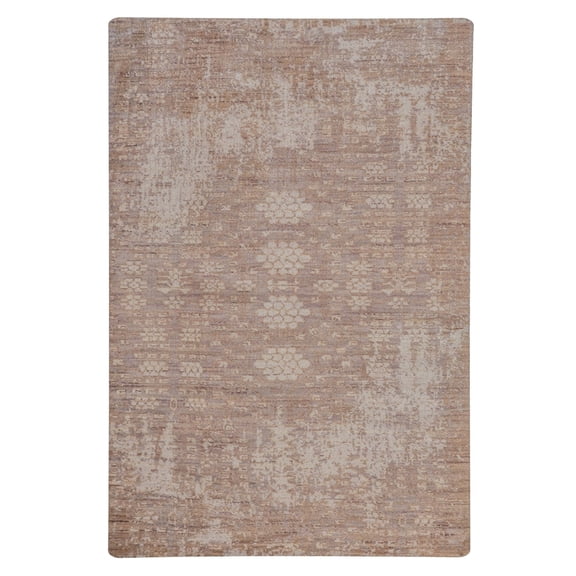 RUGSOTIC Carpets 5'x8' Rectangle Hand Knotted Loom Wool Handmade Silver Beige Oriental Area Rugs for Living Room Bedroom HM0025