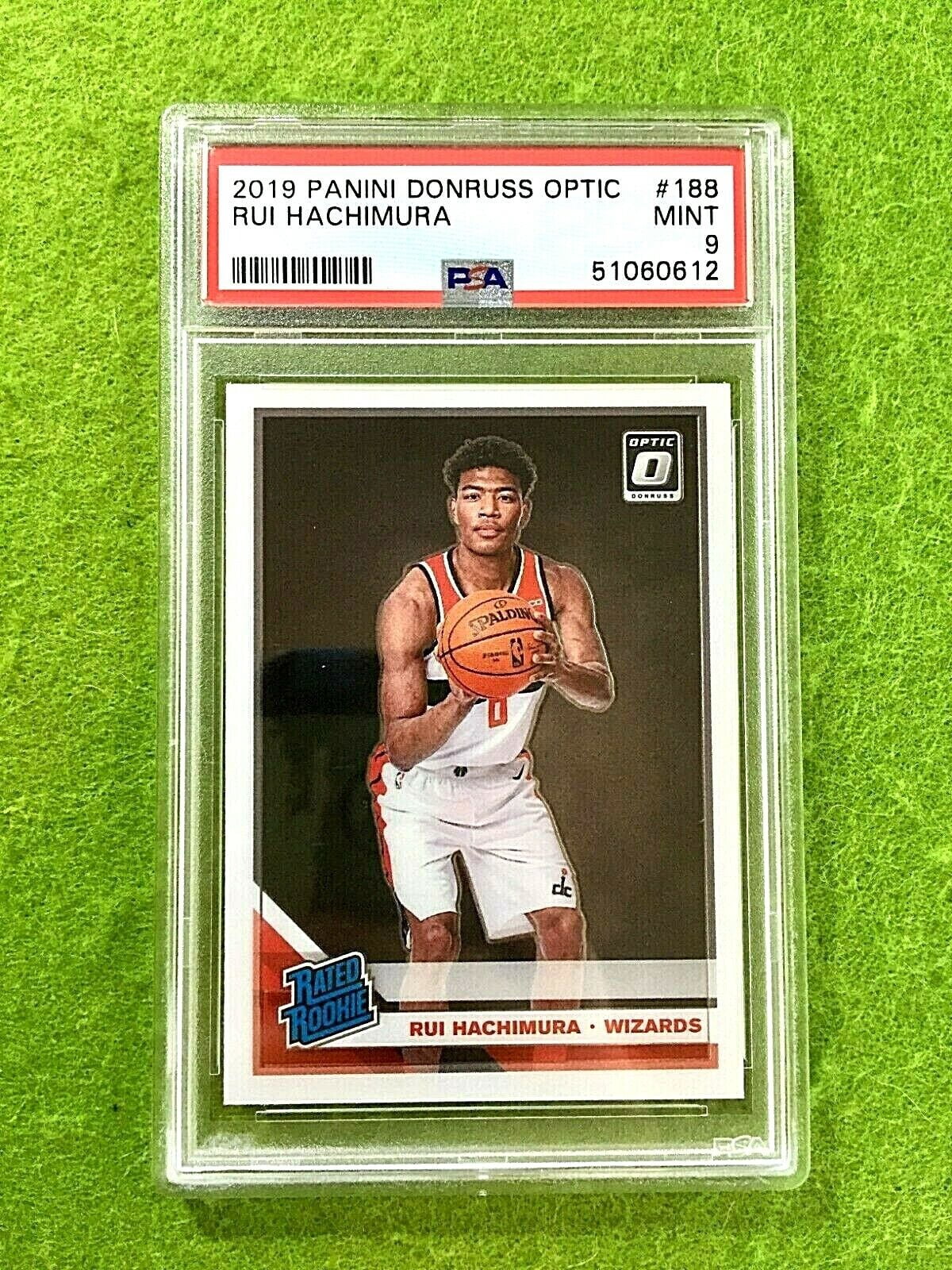 RUI HACHIMURA ROOKIE CARD PSA 9 MINT WIZARDS RC LAKERS 2019 Optic 