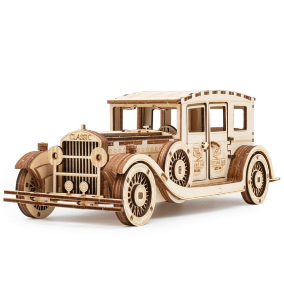 RUIAN 3D Wood Puzzles Vintage Car Model Kits Christmas Birthday Gifts for Adults Toy