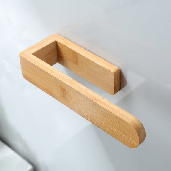 RUICER Towel Racks Bamboo Self Adhesive Towel Bar 8-Inch for Bathroom Kitchen Wall Mounted Towel Holder