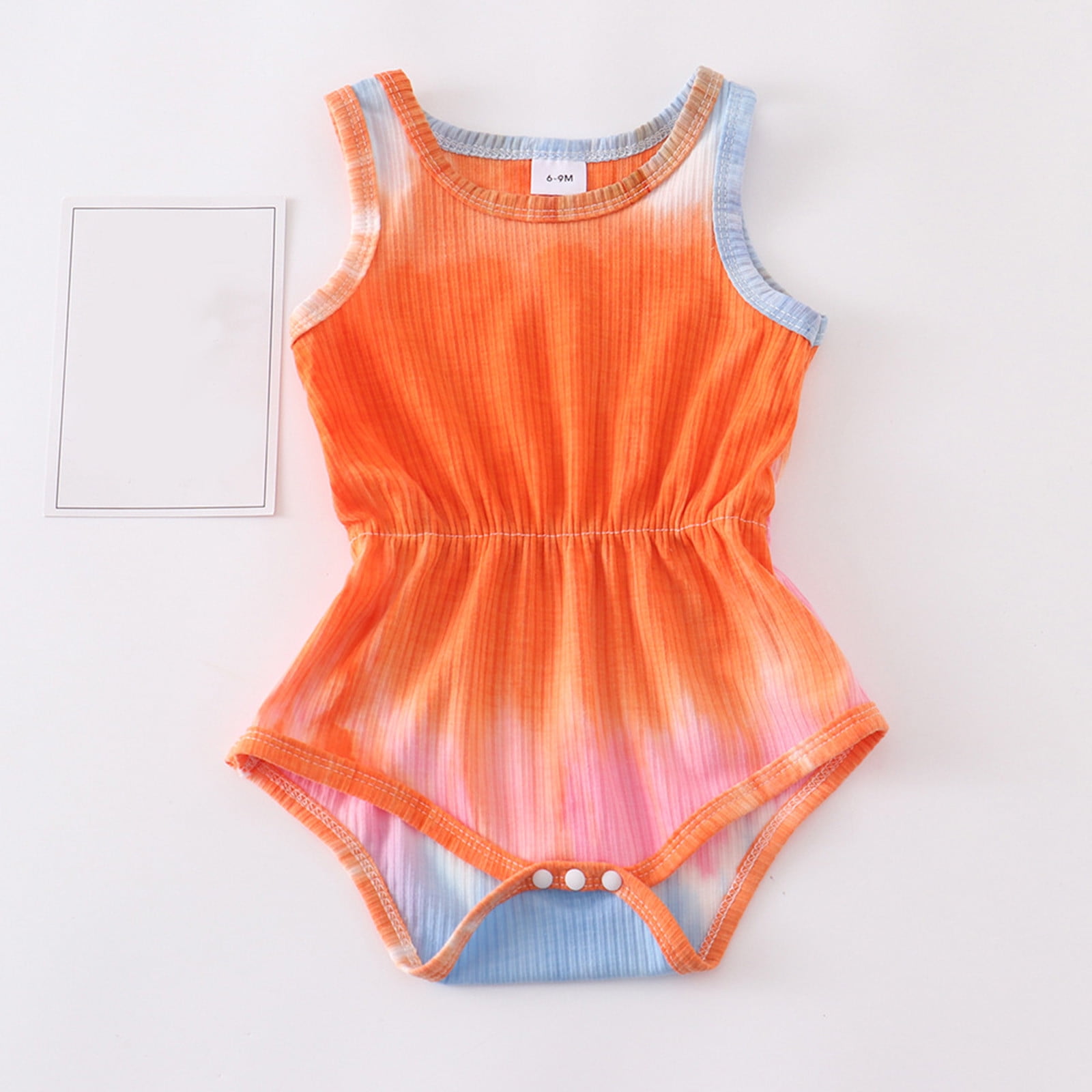 RUICUW Baby Girl Clothes Sleeveless Dye Tie Prints Romper Jumpsuit Cute Baby Girl Clothes 1218