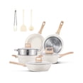 thumbnail image 1 of RUIE 12-Piece Pots and Pans Set, Ceramic Nonstick Cookware Set with Steamer and Utensils, Induction Compatible, Cream White, 1 of 8