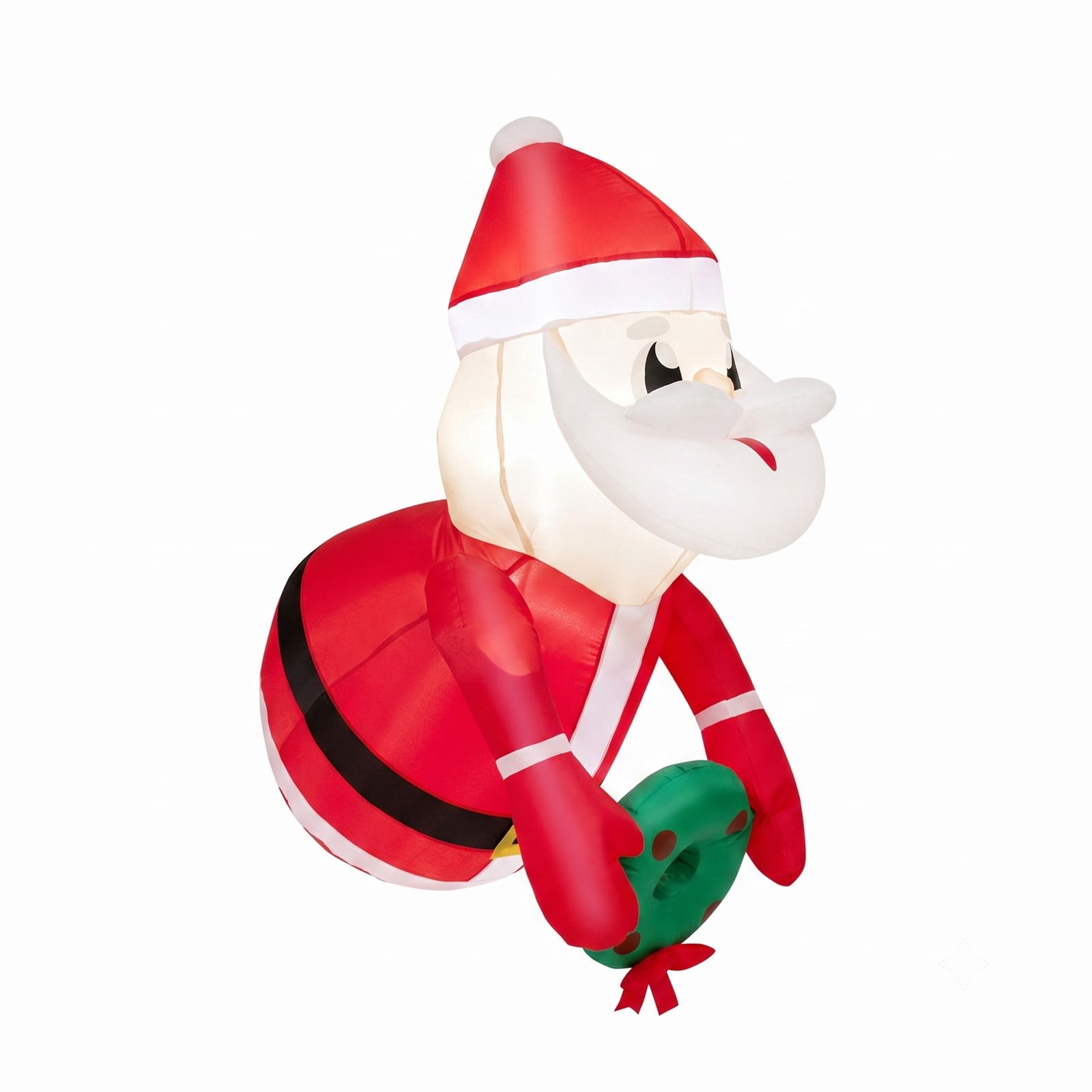 RUIE 3.3 FT Lighted Christmas Inflatable Santa Claus Broke Out from Window LED Blow Up Holiday Yard Decoration Indoor Outdoor Xmas Decor, Red