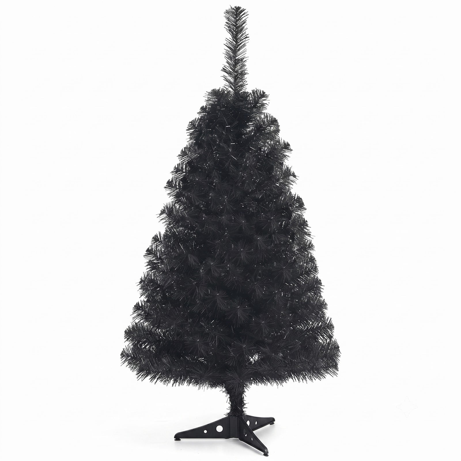 RUIE 3 Foot Unlit Artificial Christmas Tree, Mini Tabletop Halloween Xmas Pine Tree with Plastic Stand, 116 Branch Tips PVC Holiday Decor for Home Office Desk, Black