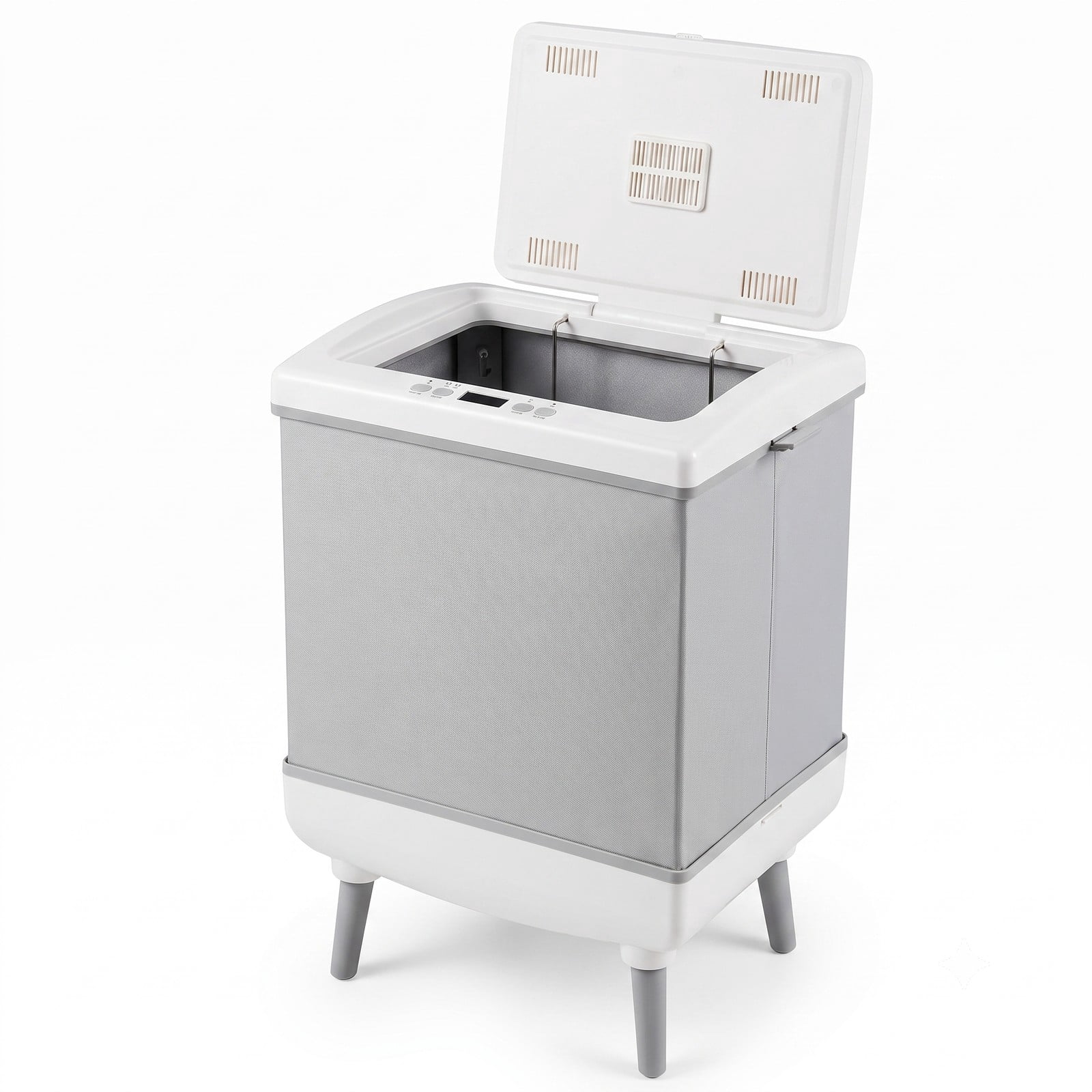 RUIE 35L Large Towel Warmer for Bathroom, Heated Towel Bucket with 2-in-1 Heating and Drying Modes, Timer and Child Lock, Foldable Portable Towel Warmer for Bath, Gray