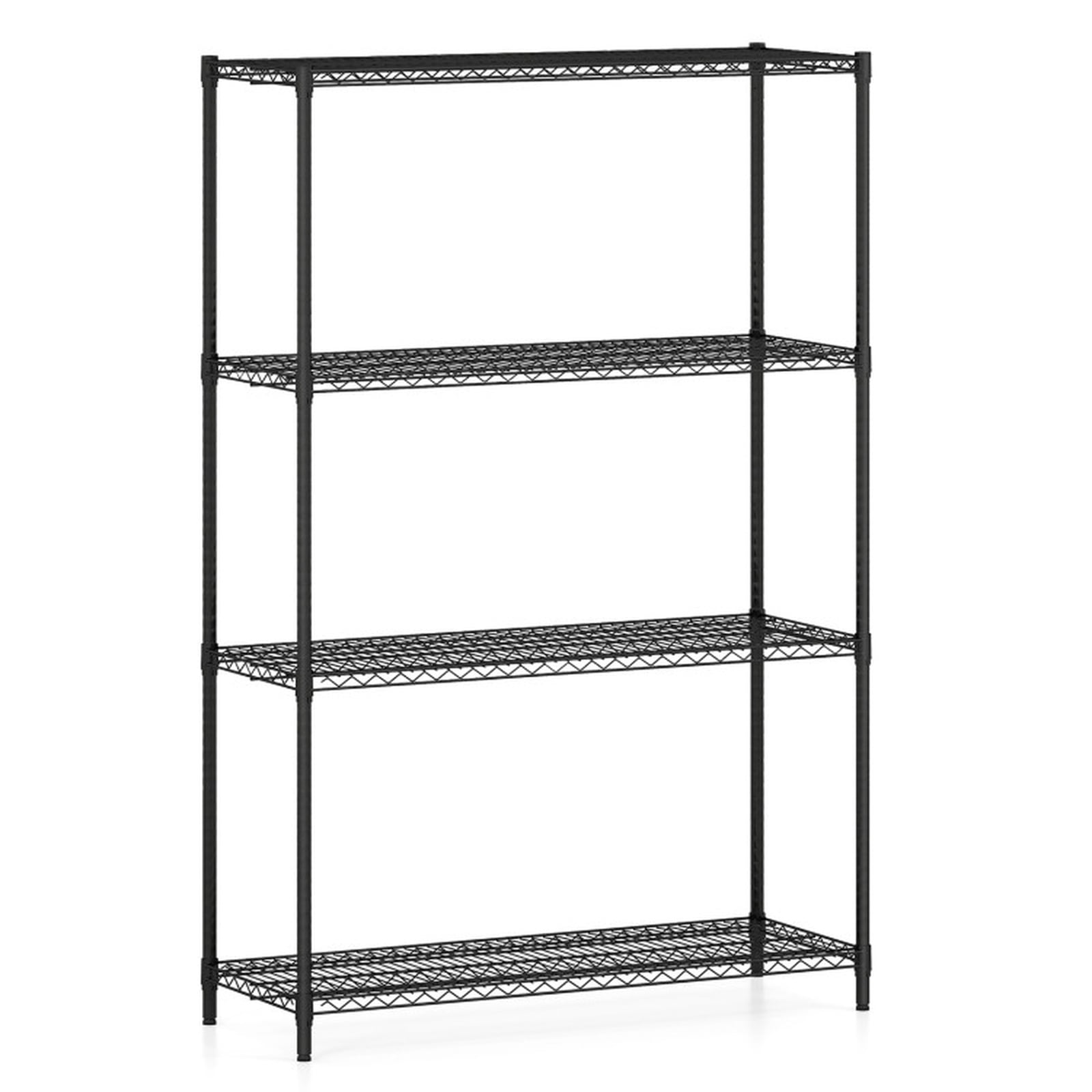 RUIE 4-Tier Metal Storage Shelving Unit Heavy Duty, Adjustable Wire Rack Shelf for Garage Kitchen Pantry Warehouse, Black