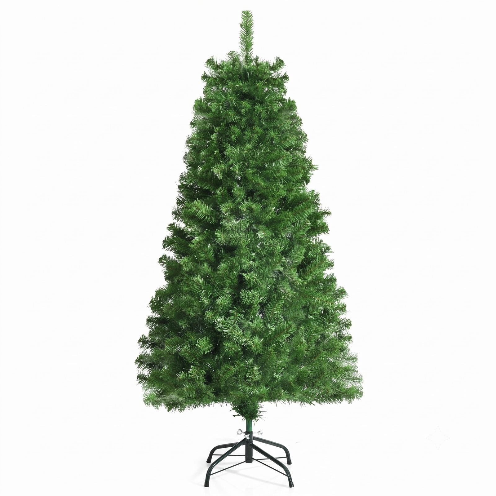 RUIE 5 FT Pre-Lit Fiber Optic Artificial Christmas Tree, Multi-Color LED Spruce Xmas Tree with Stand for Home Office Holiday Indoor Decoration, Green