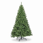 RUIE 6 ft Christmas Decoration, Hinged Artificial Christmas Pine Tree with 1000 PVC Branch Tips and Sturdy Metal Stand for Indoor Decor, Green