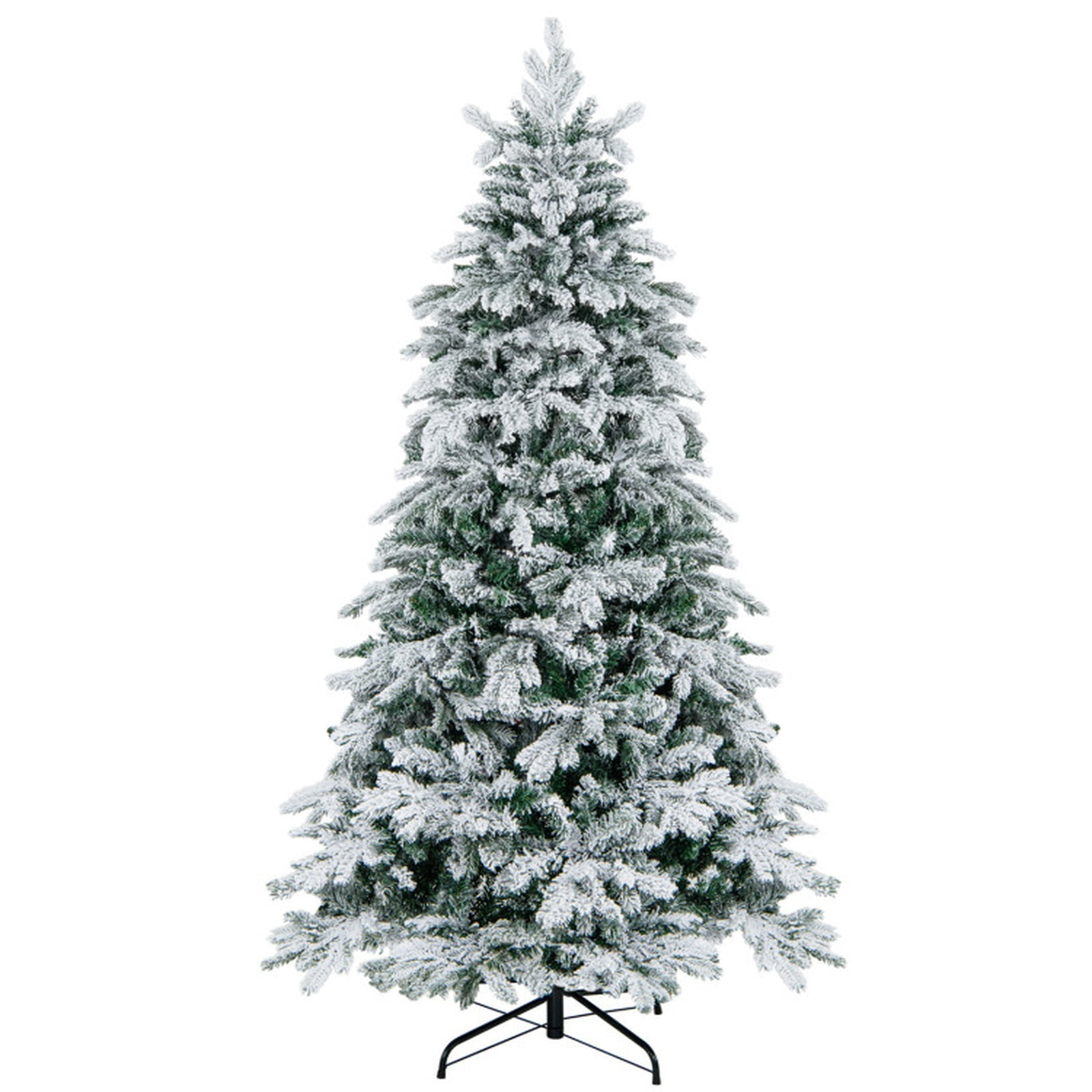 RUIE, 6 ft, Artificial Christmas Tree, with 260 LED Lights, 1415 Branch Tips, White & Green Holiday Xmas Tree for Indoor Home Office Decoration
