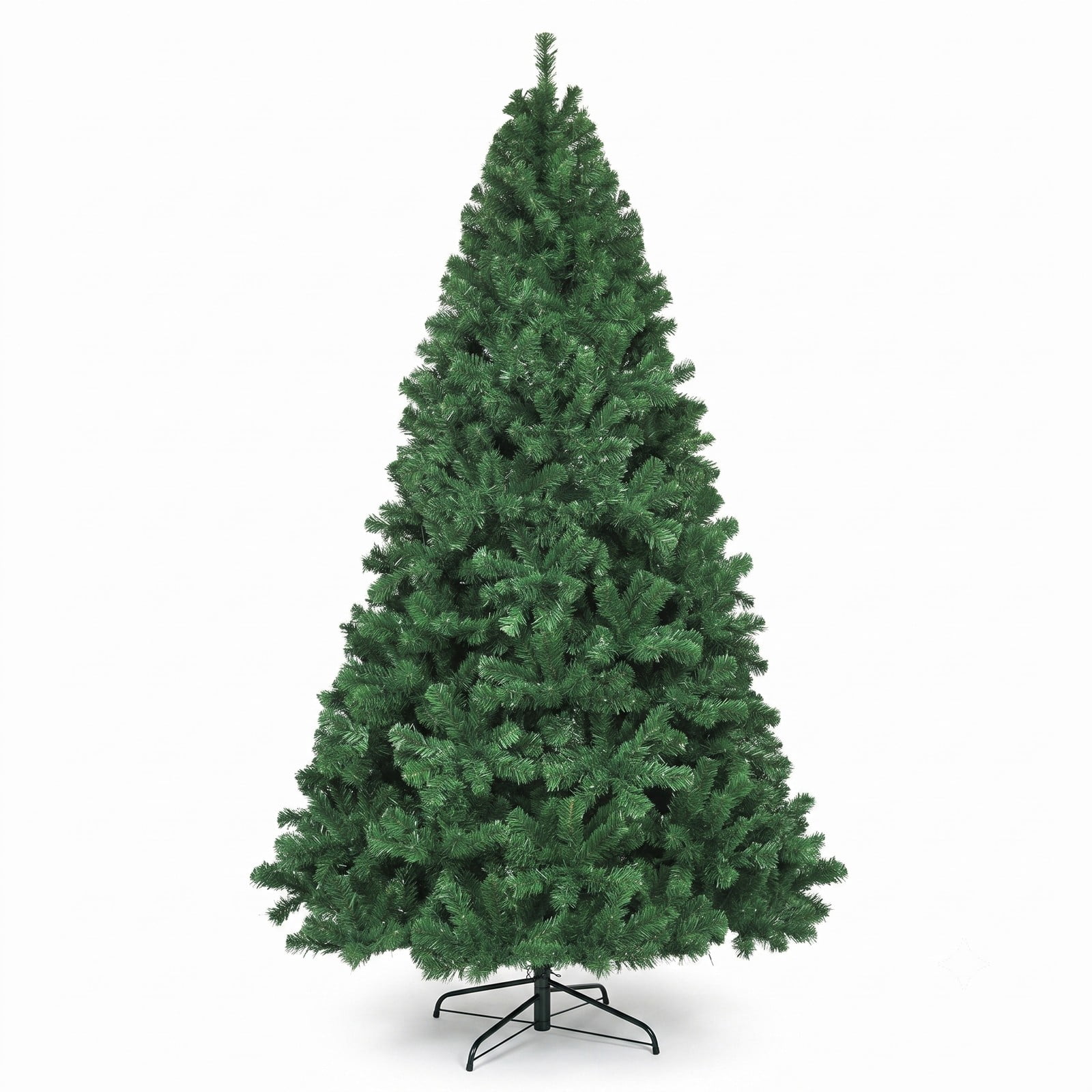 RUIE 7.5 FT Pre-Lit Artificial Spruce Christmas Tree with 550 Multicolor LED Lights and 1075 Branch Tips, Auto-Spread Metal Stand for Indoor Holiday Festival, Green