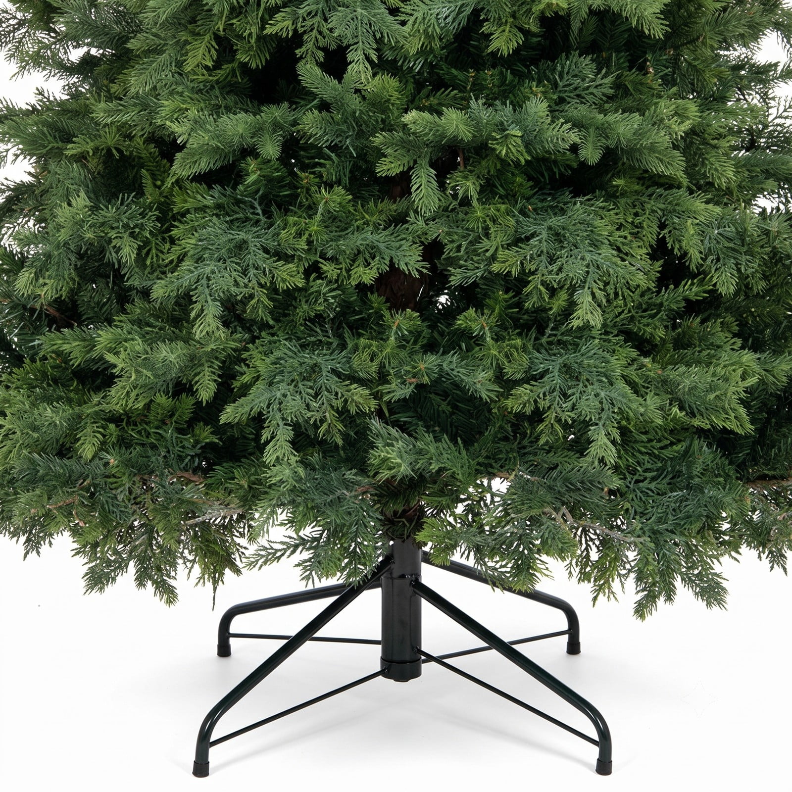 RUIE 7.5 ft Artificial Christmas Tree, Green Hinged Holiday Xmas Tree with 1019 Lush Branch Tips, Foldable Metal Base, 3-Section Unlit Spruce Pine Tree for Home, Green
