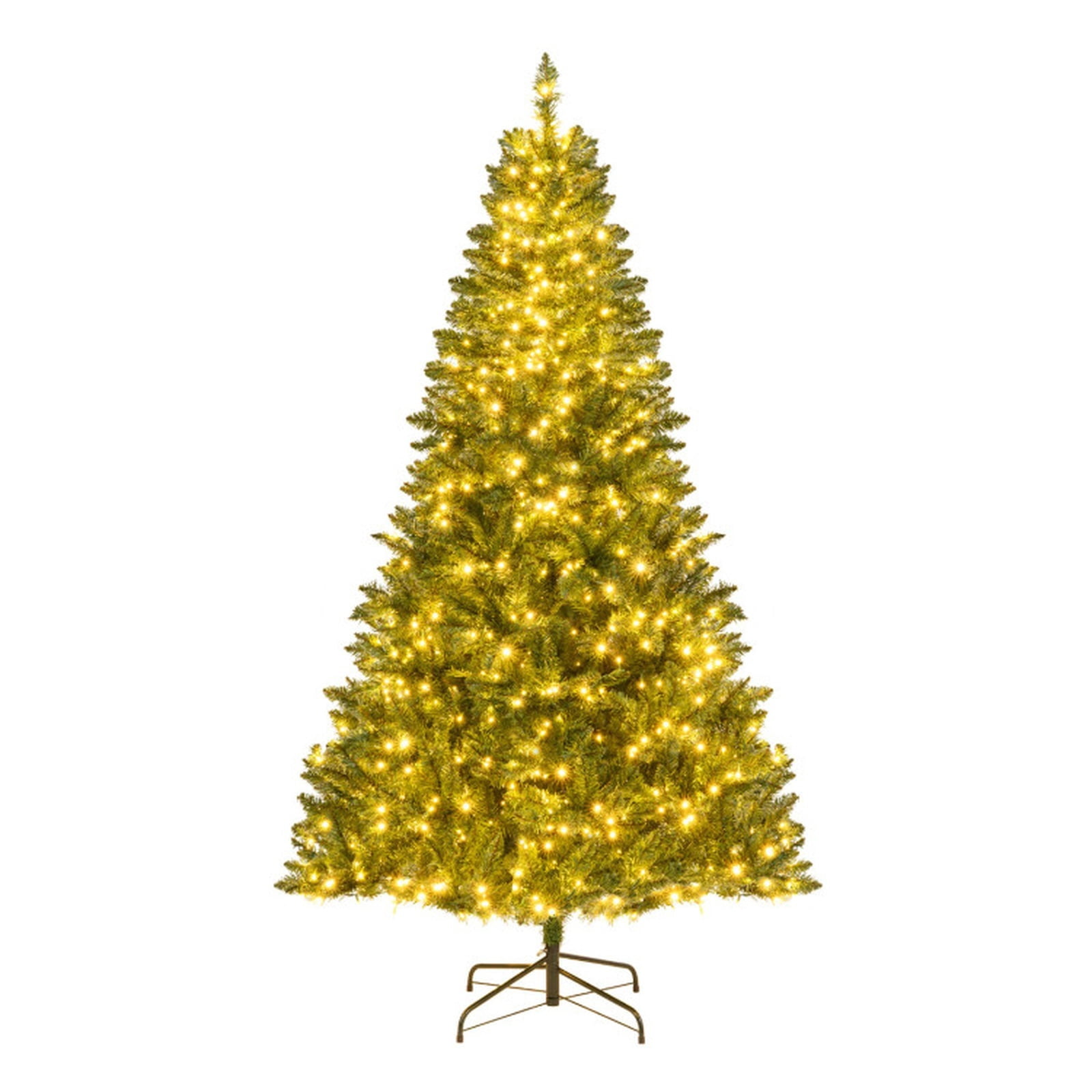 RUIE 7 FT Pre-Lit Christmas Tree, Hinged Artificial Xmas Tree with 1000 LED Lights, 7 Modes & Memory