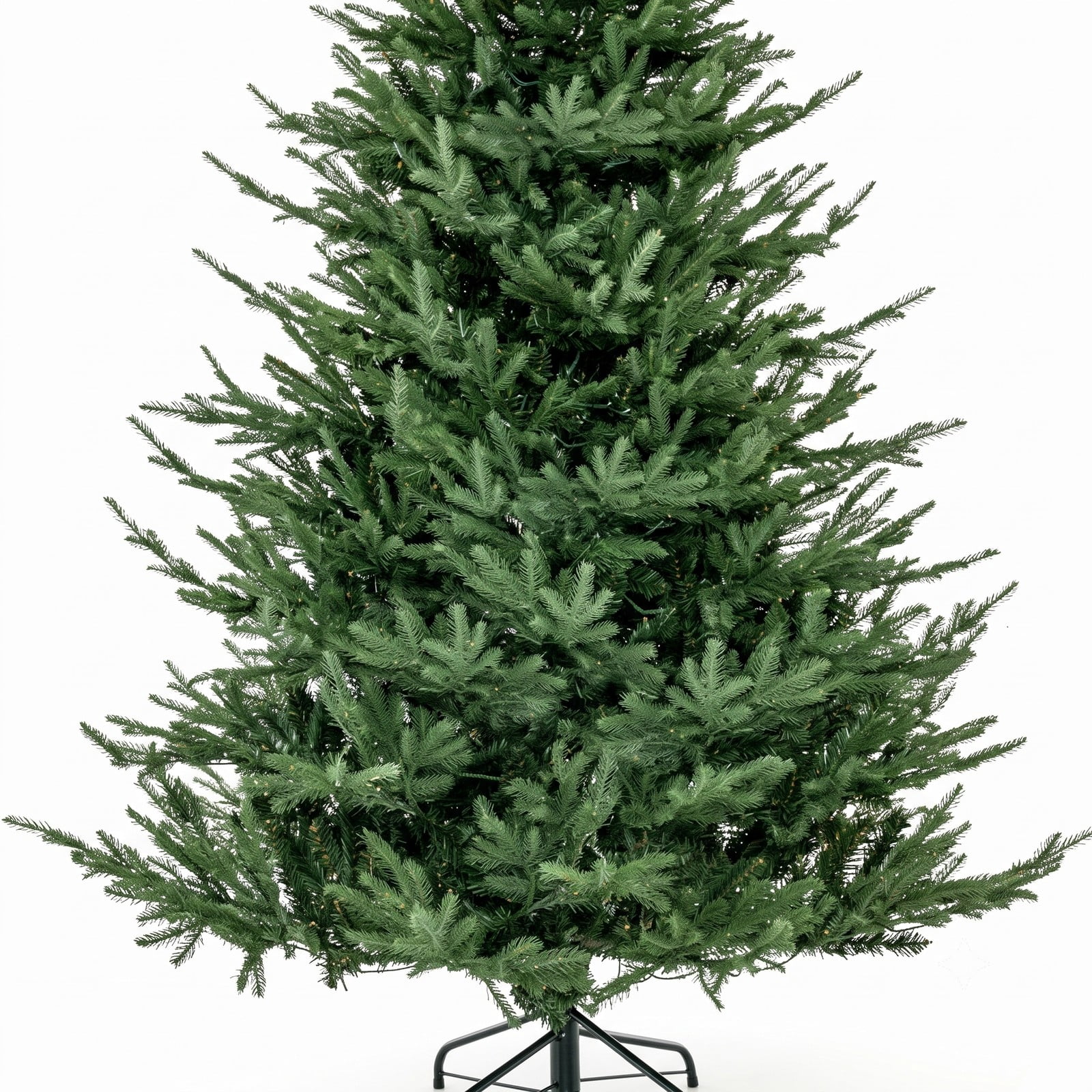RUIE 7 ft Pre-Lit Artificial Christmas Tree with 380 Warm White LED Lights, 8 Lighting Modes, 1130 Branch Tips, PE PVC Hinged Full Spruce Xmas Tree with Metal, Green
