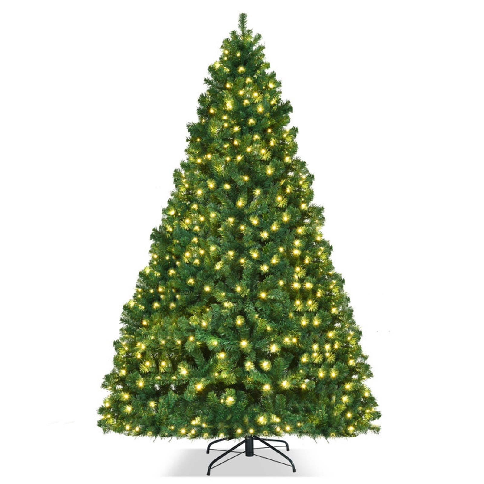 RUIE, 8 Foot Pre-Lit Tree, 8 ft Artificial Christmas Tree, 430 LED Lights, Green, 1438 Full Tips, for Home Holiday Xmas Decoration