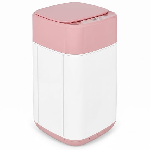 Ruie 8lbs Portable Fully Automatic Washing Machine with Drain Pump, Pink, Say goodbye to hand washing with this portable washing machine