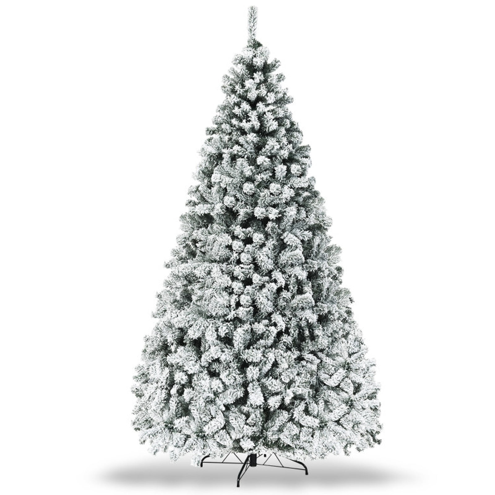 RUIE, 9 Ft Flocked Tree, 9 ft Artificial Christmas Tree, 550 LED Lights, Snow Flocked, 1498 Full Tips, for Home Holiday Xmas Decoration