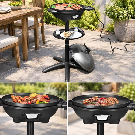 Removable Grill Racks RUIE Outdoor Electric Grill 1350 W Outdoor Electric BBQ Grill with ...