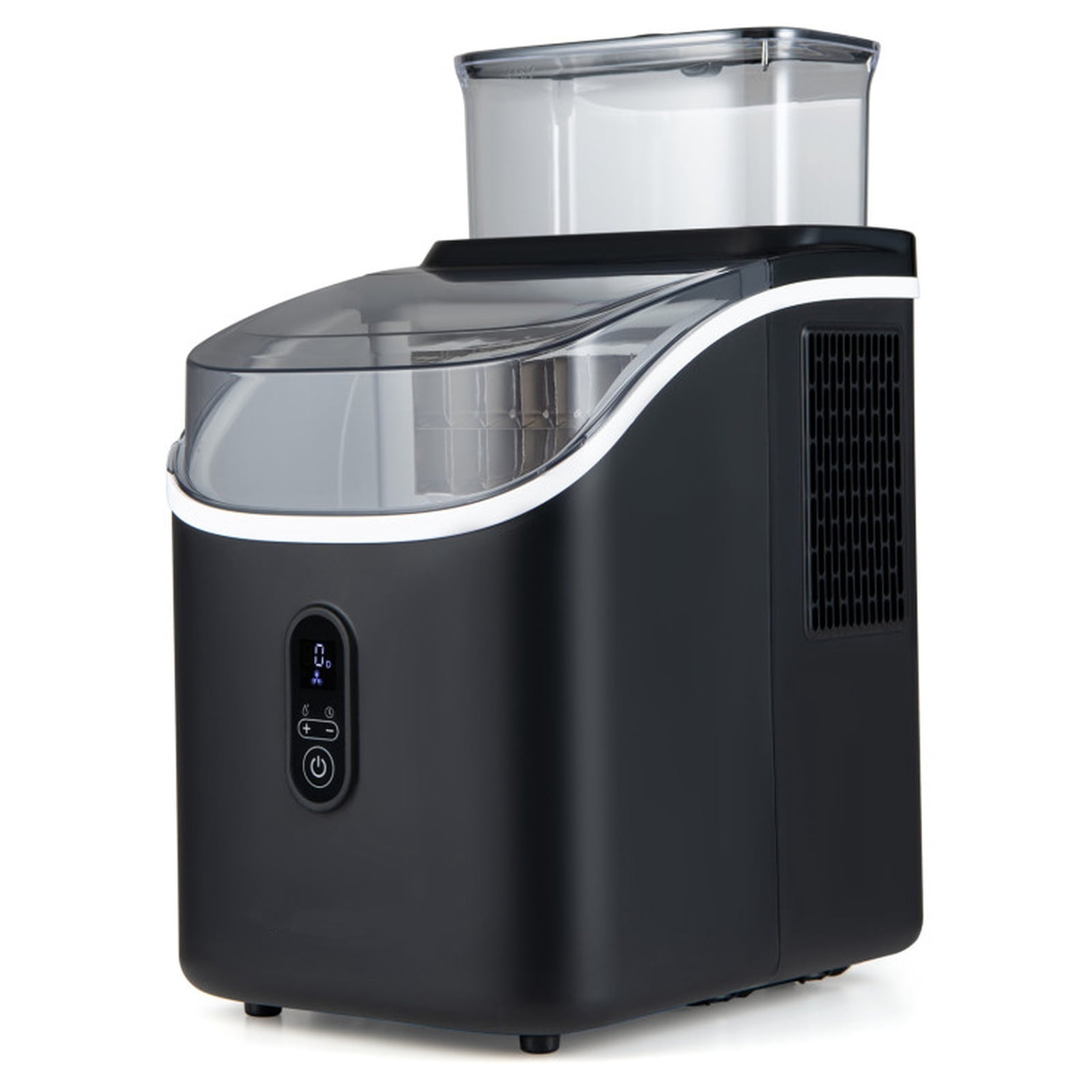 RUIE Countertop Ice Maker Machine 34 lbs/Day, Portable Ice Cube Maker with External Water Tank Self-Cleaning and 13 Thickness Levels, Black