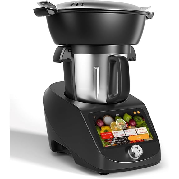 RUIE Food Processor, 1000W Multifunctional Cooking System with 12 Speed Control,7in Touch Screen & Digital Scale,3L Capacity, Chops Blends Steams Kneads Mixes for Home Kitchen