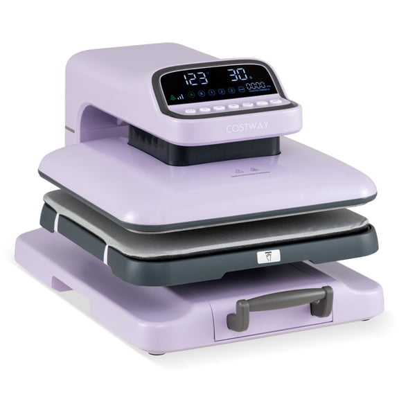 RUIE Heat Press Machine 15x15 for Shirts, 1500W Sublimation Transfer Press with Auto Release 5 Modes Digital Temp Control, Purple