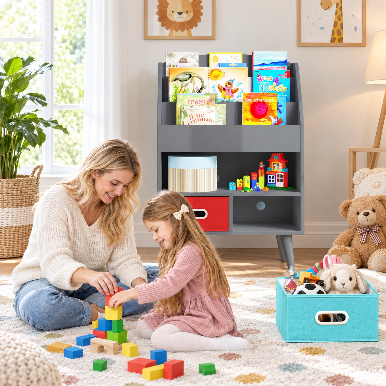 RUIE Kids Bookshelf with Open Compartment for Toddlers 3+ Years Old, 25 ...