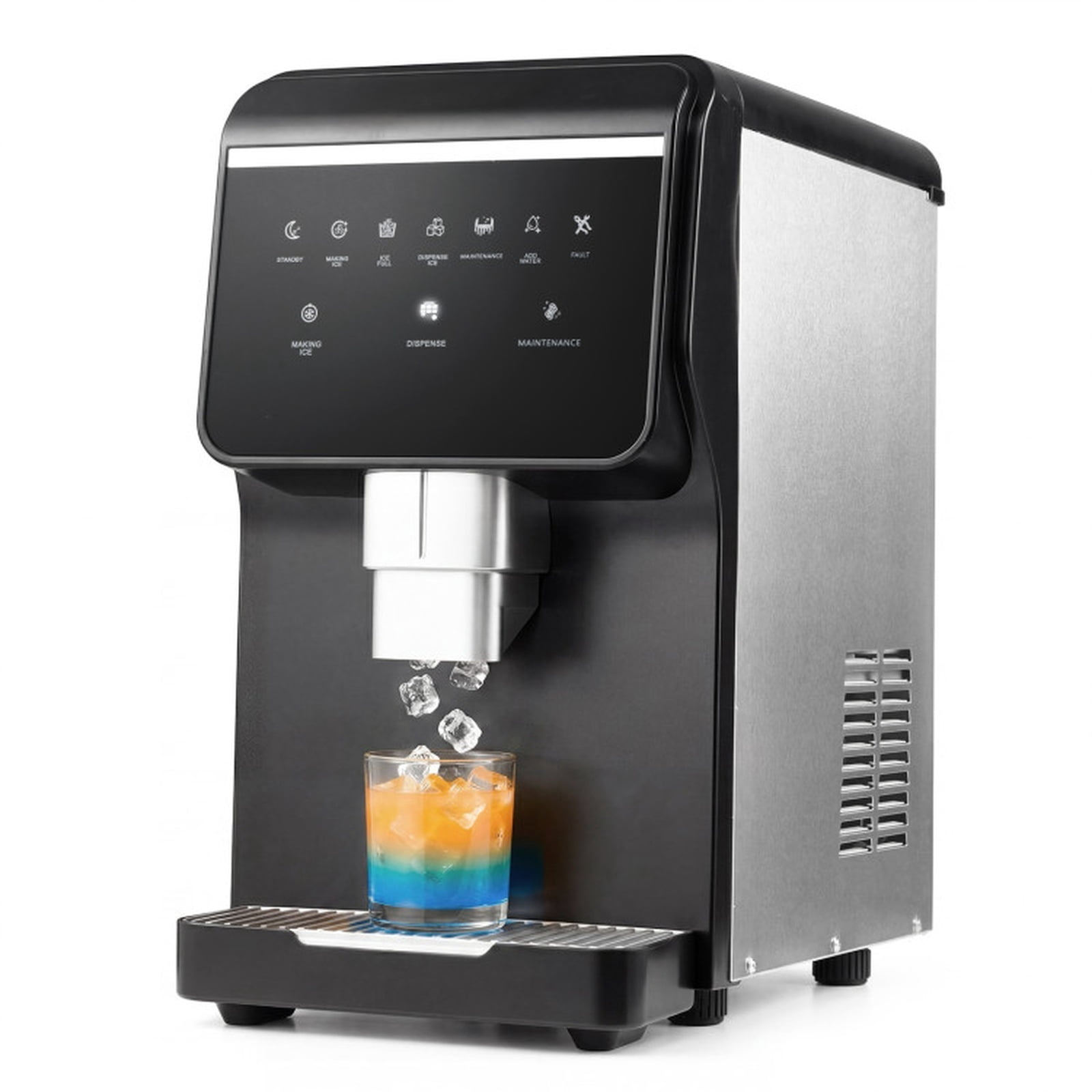 RUIE Nugget Ice Maker with Self Dispensing 80 lbs/24H, Countertop Chewable Pellet Ice Machine for Home Kitchen Bar Office, Soft Sonic Ice Maker