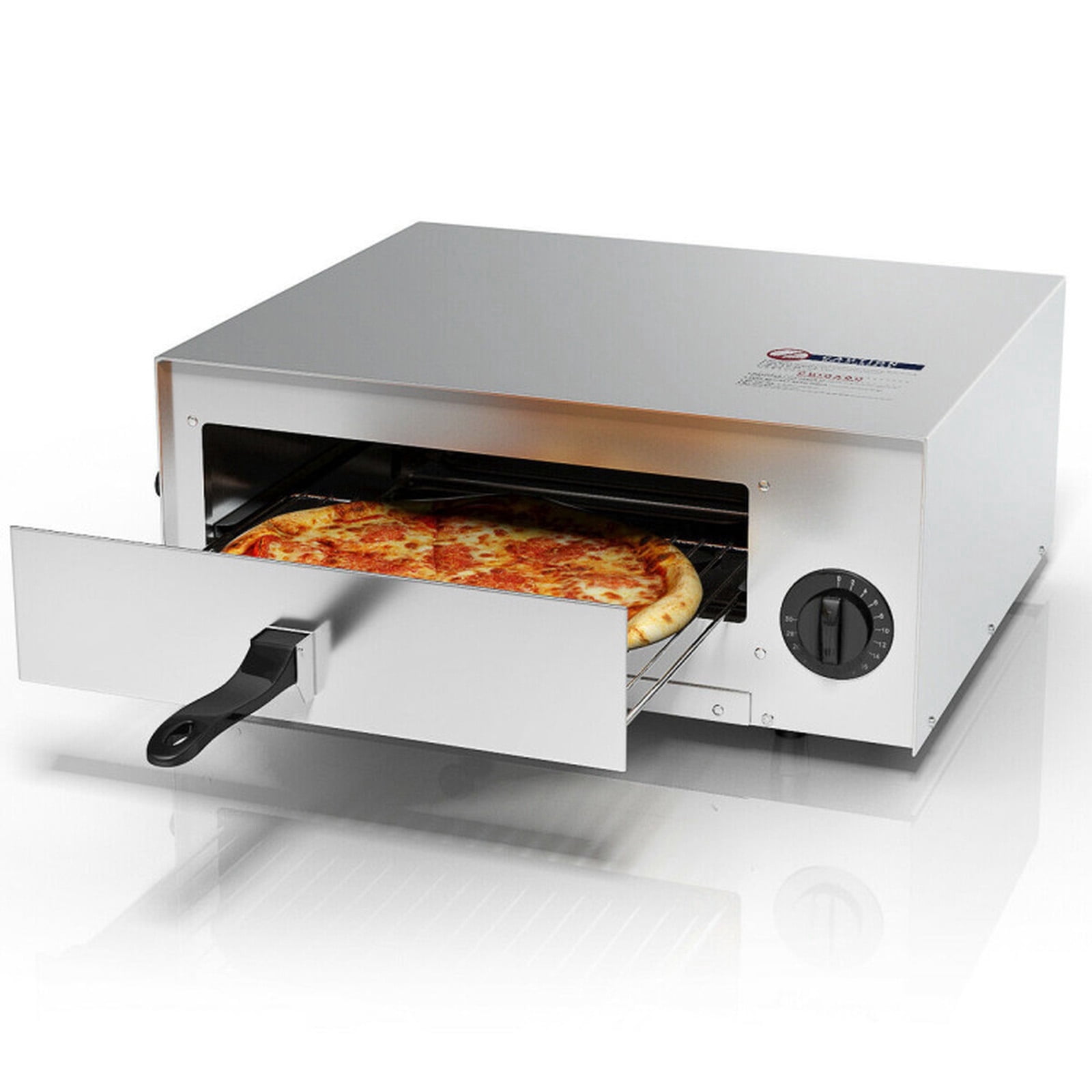 RUIE Pizza Oven,1450W Countertop Pizza Baker with 30-Min Timer and Temperature Control,Stainless Steel,12 Inch Capacity,Electric Pizza Oven for Home Kitchen Restaurant