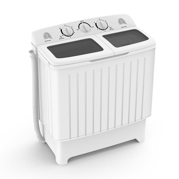RUIE Portable Washing Machine,20 Lbs Twin Tub Washer with Gravity Drain and Dual Motors,12 Lbs Wash and 8 Lbs Spin,3 Modes,Compact Washer for Apartment Dorm RV