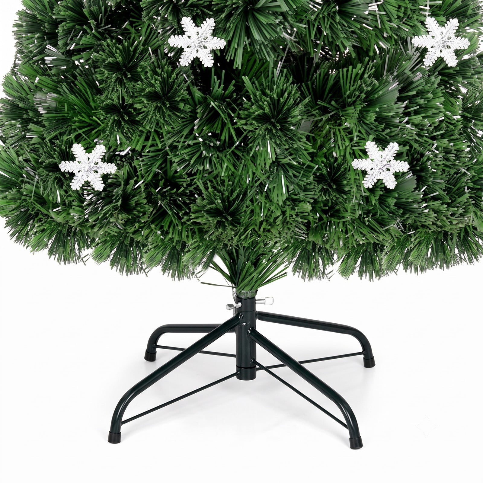 RUIE Pre-Lit Artificial Christmas Tree, 5 FT LED Optic Xmas Tree with 21 Color-Changing Lights and 170 PVC Tips, Metal Stand for Indoor Holiday Home Office, Green