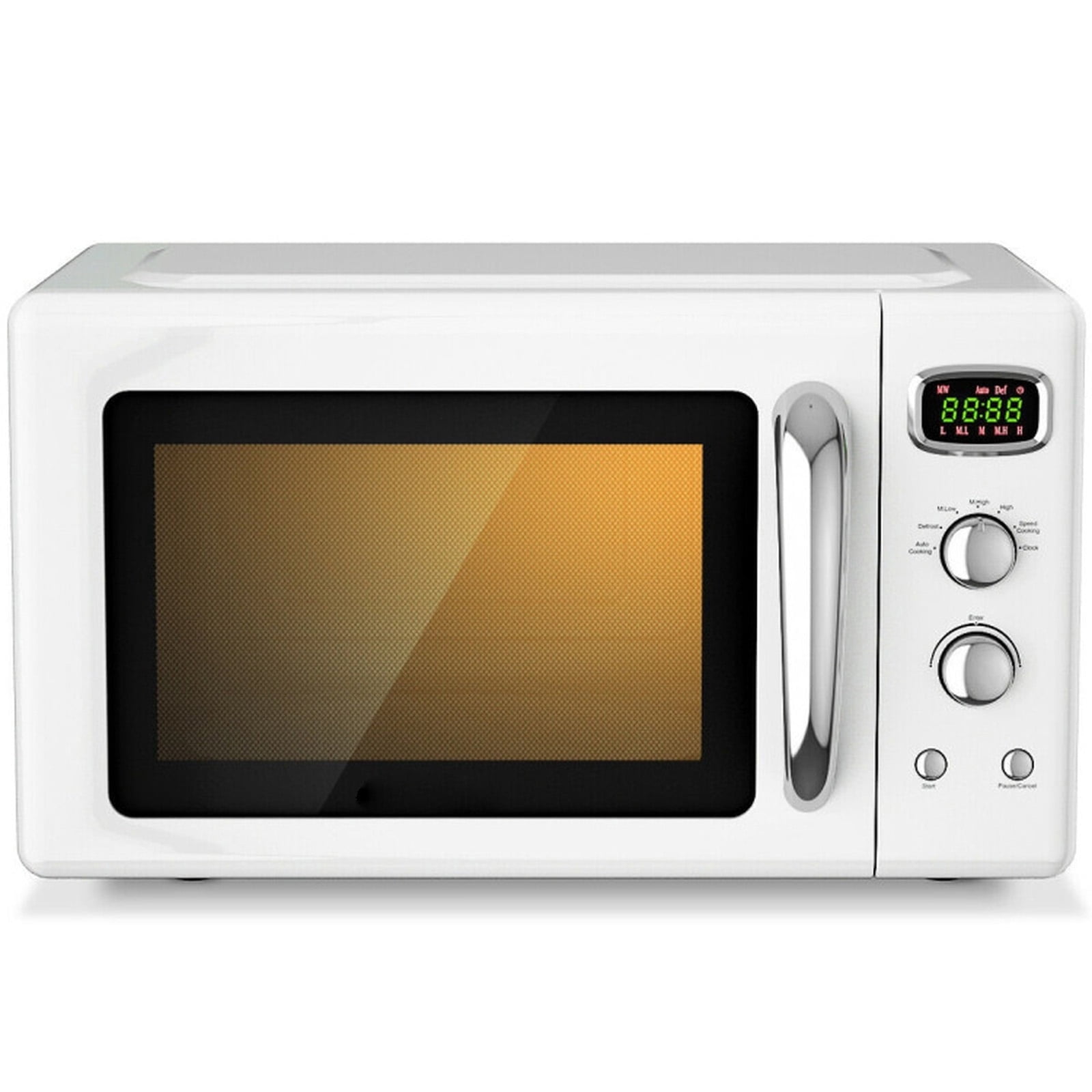 RUIE Retro Microwave Oven,900W 0.9 Cu.ft Countertop Microwave with Power Selector and Timer Knob,ETL Certified,Child Lock,Compact Microwave for Apartment Dorm Office Kitchen