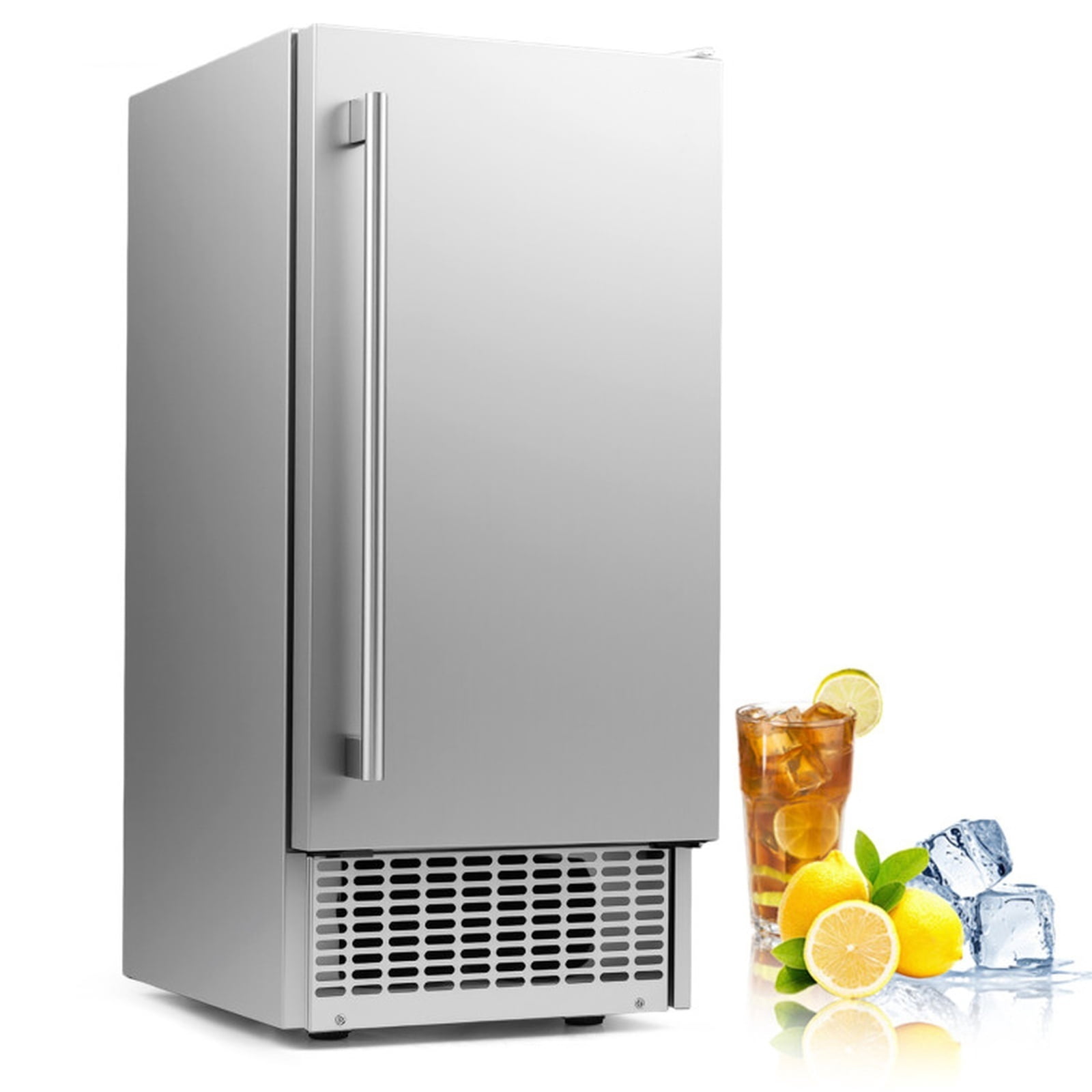 RUIE Under Counter Ice Maker 90 lbs/Day, 15 Inch Built-In Stainless Steel Ice Machine with 25 lbs Storage Bin for Home Bar Kitchen Restaurant