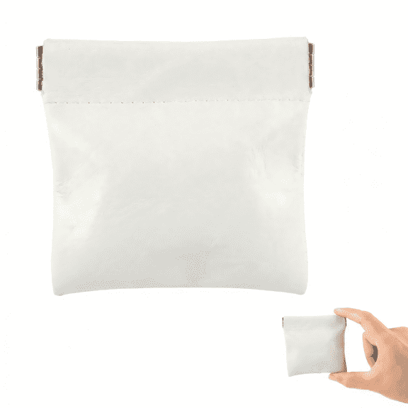 RUIFUU 2-Pack PU Leather Hearing Aid Pouches, Pocket Size Travel Cases for Earbuds and Small Items, White