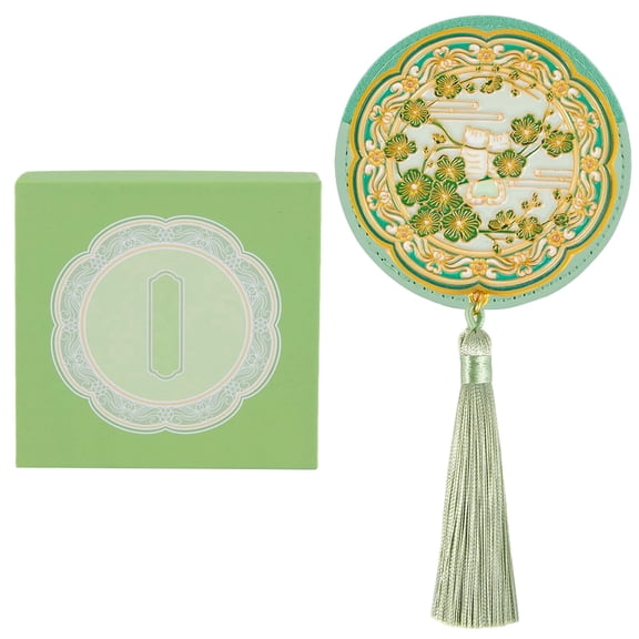 RUIFUU Compact Mirror, Peach Blossom Mini Travel Makeup Mirror, Chinese Vintage Small Metal Vanity Mirror for Purse Bag Pocket, Portable Pocket Mirror Purse Mirror Cosmetic Mirror, Gift for Girl Wome