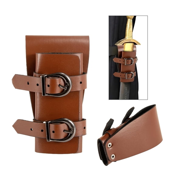 RUIFUU Dagger Holster , Medieval Renaissance Faux Leather Sword Frog ,AdjustableSheath Cosplay Belt Holder,One Size ,1 Pc