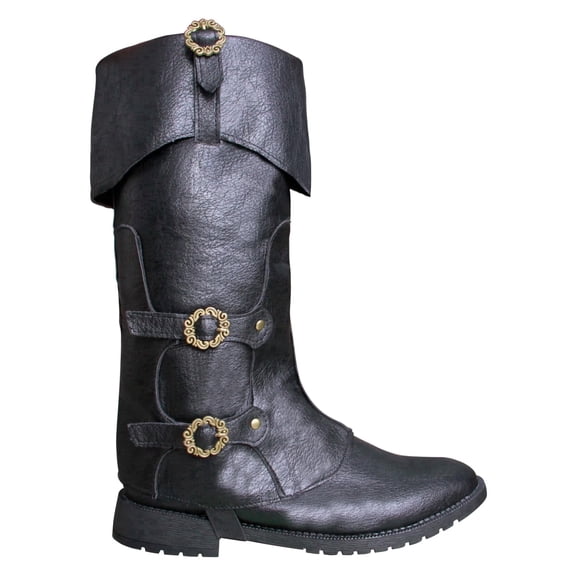 RUIFUU Men's Medieval Pirate Boot Covers, Faux Leather Renaissance Costume Accessories, Steampunk Gothic Shoe Covers for Halloween & Cosplay