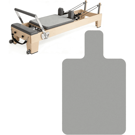 RUIFUU Grey Pilates Reformer Mat Towel, 39" x 24" Non-Slip Microfiber Suede Exercise Reformer Cover for Home & Studio